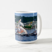 Mug White Pelicans Party sur le lac Personnalisé (Devant droit)