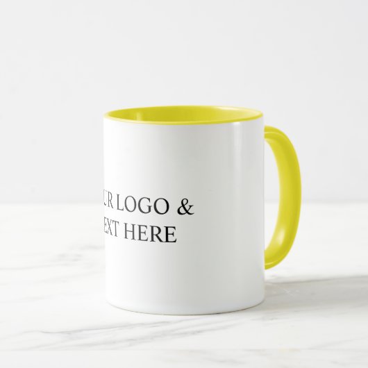 Mug White Personalized – Your Logo & Text Here (Devant droit)