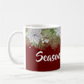 Mug White Poinsettia Garland (Gauche)
