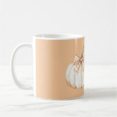 Mug White Pumpkin Peach Orange Cream Bow (Gauche)