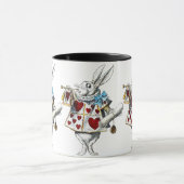 Mug White Rabbit Alice Wonderland Hearts (Centre)