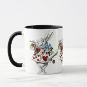 Mug White Rabbit Alice Wonderland Hearts (Gauche)
