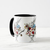 Mug White Rabbit Alice Wonderland Hearts (Devant gauche)