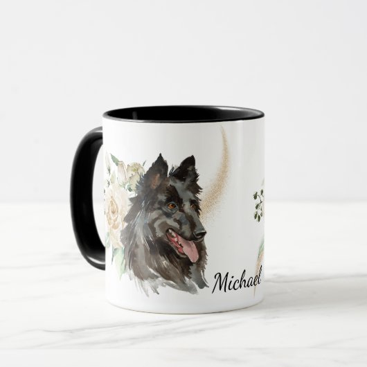 Mug White Rose Bouquet Belgian Tervuren (Devant gauche)