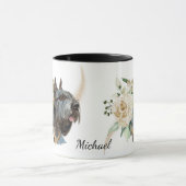 Mug White Rose Bouquet Giant Schnauzer Dog (Centre)