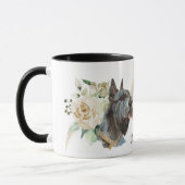 Mug White Rose Bouquet Giant Schnauzer Dog (Gauche)