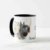 Mug White Rose Bouquet Giant Schnauzer Dog (Devant gauche)
