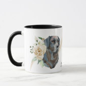 Mug White Rose Bouquet Labrador Retriever Chien (Gauche)