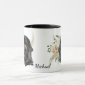 Mug White Rose Bouquet Newfoundland Dog (Centre)