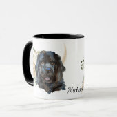 Mug White Rose Bouquet Newfoundland Dog (Devant gauche)