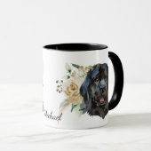 Mug White Rose Bouquet Newfoundland Dog (Devant droit)