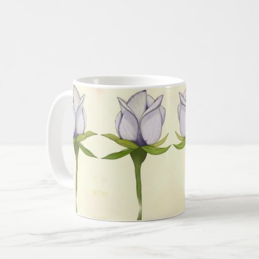 Mug white rose pattern (Devant gauche)