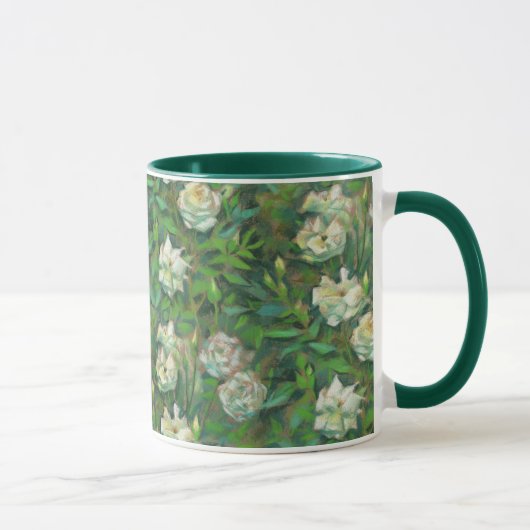 Mug White roses, green leaves, beautiful flowers (Droite)