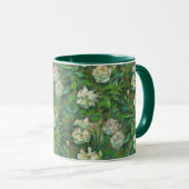 Mug White roses, green leaves, beautiful flowers (Devant droit)
