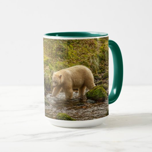 Mug White Spirit Bear Chasse pour poisson sur Riordan (Devant droit)