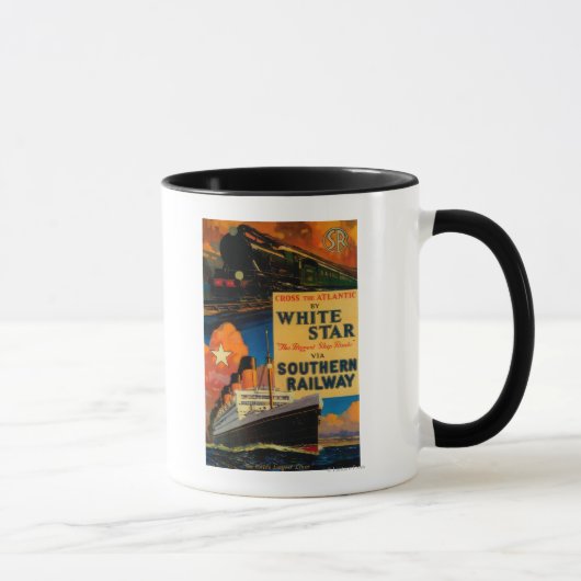 Mug White Star SR Poster Vintage Europe (Droite)