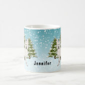 Mug White Swiss Shepherd White GSD Chien Forêt d'hiver (Centre)