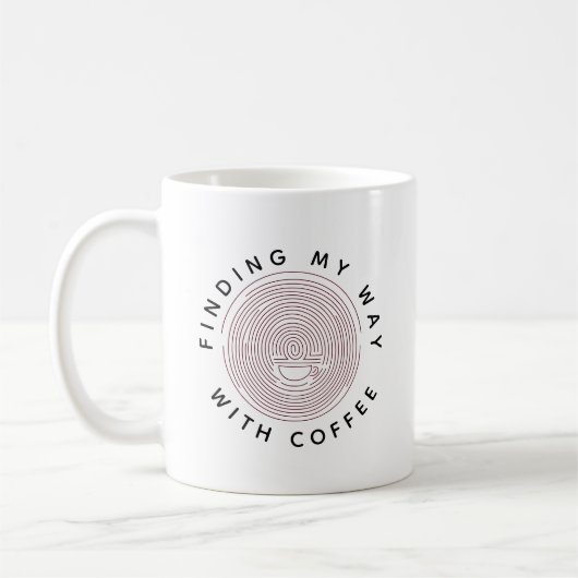 Mug White Trouve Mon Chemin Avec Café (Gauche)