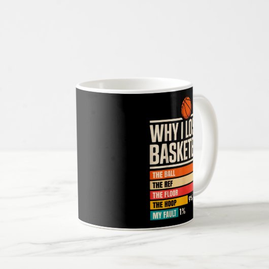 Mug Why I Always Miss Funny Chart Basketball Hoop (Devant droit)