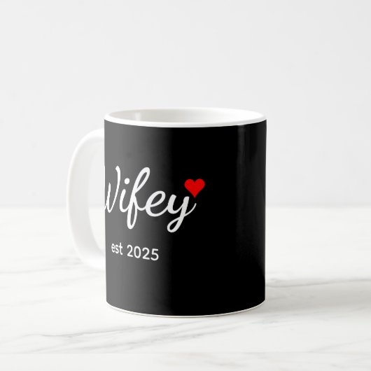 Mug Wifey Custom Date Bride, Fiance Gift (Devant gauche)