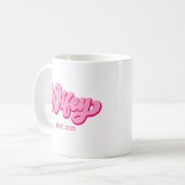 Mug Wifey Est Rose Retro. Année fiancée de mariée (Devant gauche)