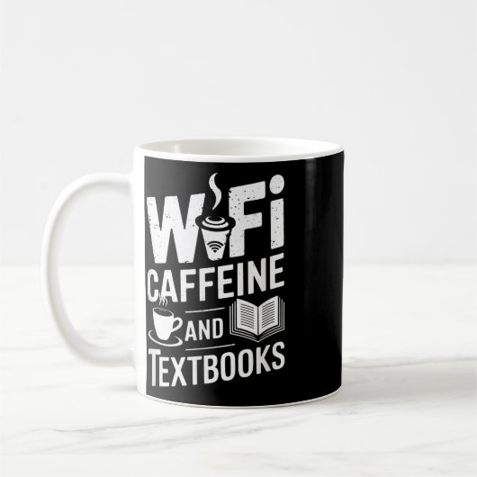 Mug Wifi Caffeine And Textbooks  (Gauche)