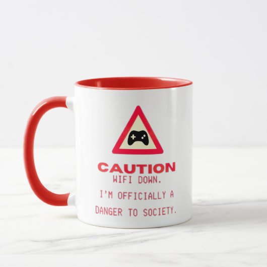 Mug "WiFi Down. Officiellement un danger pour la socié (Gauche)