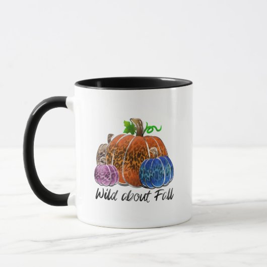 Mug Wild About Fall Empreintes de léopard Citrouilles (Gauche)