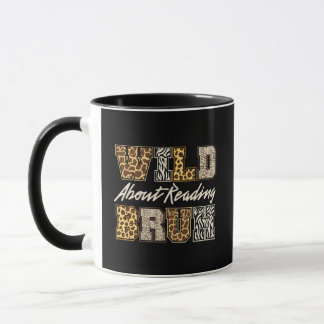 Mug Wild About Reading - Safari Animal Print Teacher 