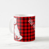 Mug Wild About You White Wolf Red Buffalo Plaid Coffee (Devant gauche)