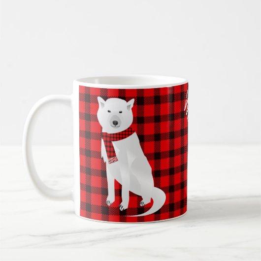 Mug Wild About You White Wolf Red Buffalo Plaid Coffee (Gauche)