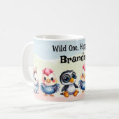 Mug Wild One Happy Fun Woodland Animaux Aquarelle (Devant gauche)