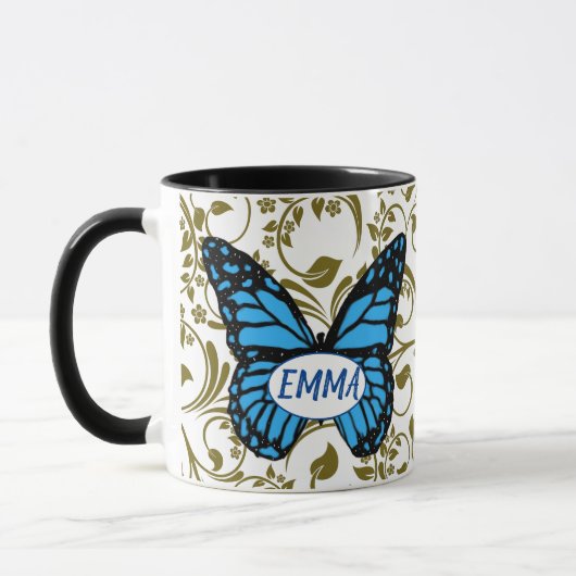 Mug Wild Romantic Field Blue butterflies (Gauche)