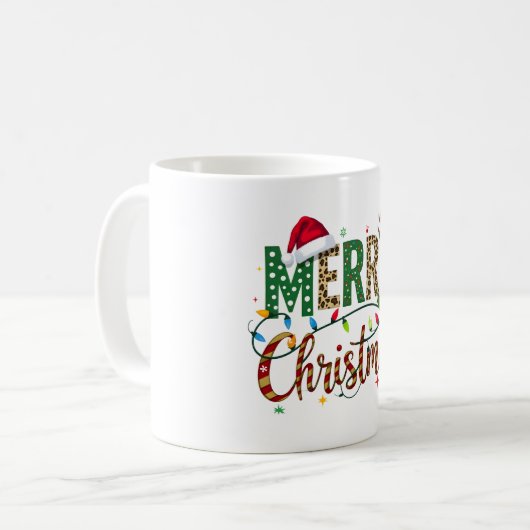 Mug Wild Whimsical Merry Christmas Leopard Print (Devant gauche)