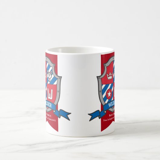Mug Wilder nom signifiant lettre W chien loup rouge bl (Centre)