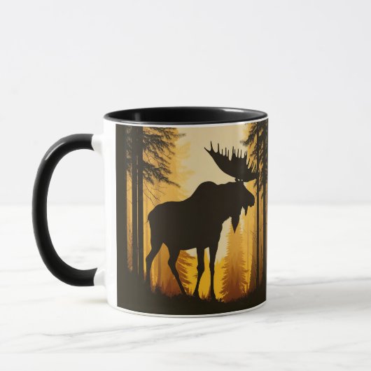 Mug Wilderness Forest Bull Moose Rustique (Gauche)