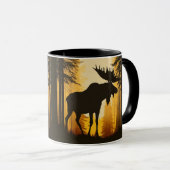 Mug Wilderness Forest Bull Moose Rustique (Devant droit)