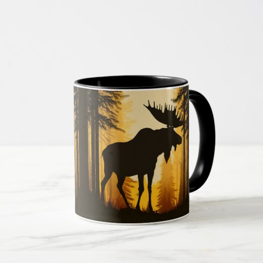 Mug Wilderness Forest Bull Moose Rustique (Devant droit)
