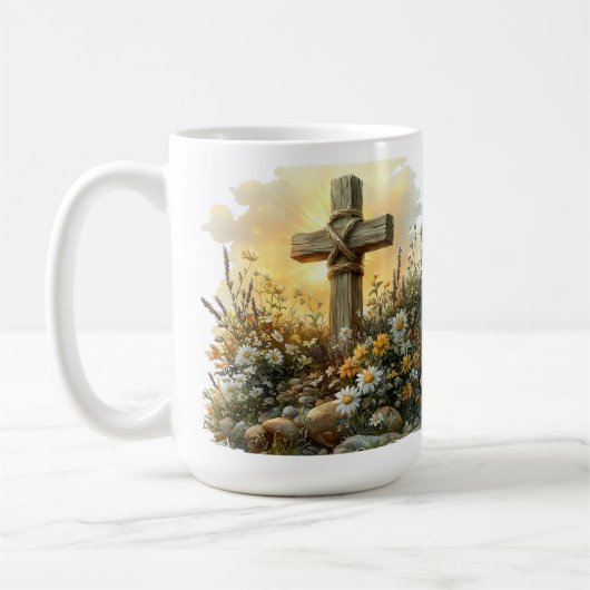 Mug Wildflower Cross Easter Design (Gauche)
