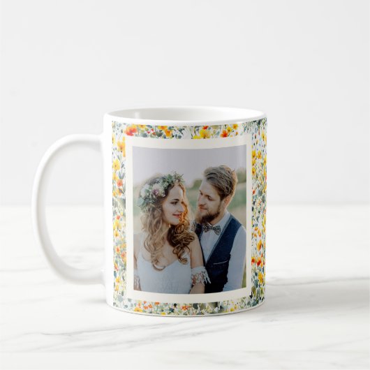 Mug Wildflower Meadow Couple Yellow Custom Photos (Gauche)