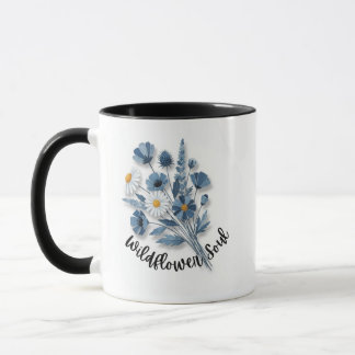 Mug Wildflower Soul Blue Floral Art