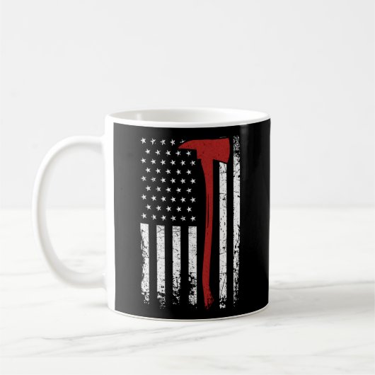 Mug Wildland Firefighter Ax drapeau américain mince Re (Gauche)