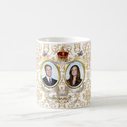 Mug Will+Kate mariage, do-it-yourself couleur arrière  (Centre)