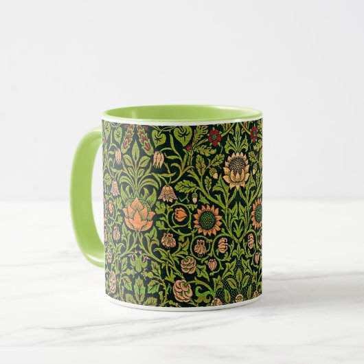 Mug William Morris - Ancolie, vert foncé, (Devant gauche)