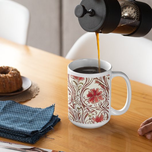 Mug William Morris Aquarelle or rouge Brown ivoire