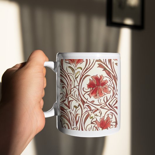 Mug William Morris Aquarelle or rouge Brown ivoire