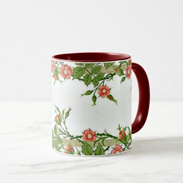 Mug William Morris - Art décoratif Rose Rambler (Devant droit)