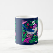 Mug William Morris Bird & Flower Tile, Navy & Fuchsia (Devant droit)
