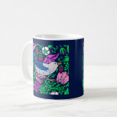 Mug William Morris Bird & Flower Tile, Navy & Fuchsia (Devant gauche)