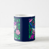 Mug William Morris Bird & Flower Tile, Navy & Fuchsia (Centre)